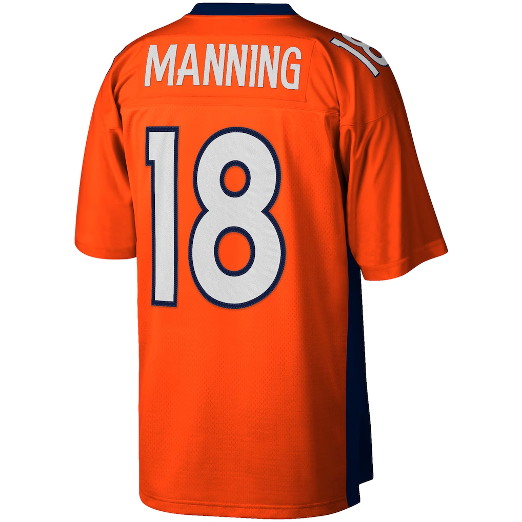 Cooneas D.Broncos #18 Peyton Manning Mitchell & Ness Orange Big & Tall 2015 Retired Player Replica Stitched Puhic Jersey