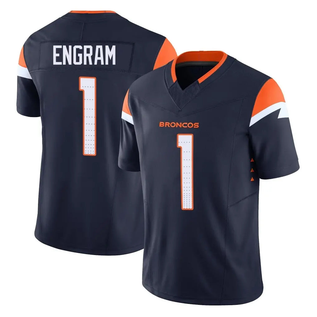 Cooneas D.Broncos #1 Evan Engram Player Navy Limited Vapor F.U.S.E. Home Game Stitched Jerseys