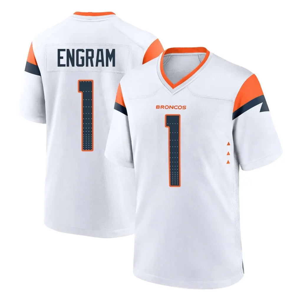 Cooneas D.Broncos #1 Evan Engram Player White Home Game Stitched Jerseys