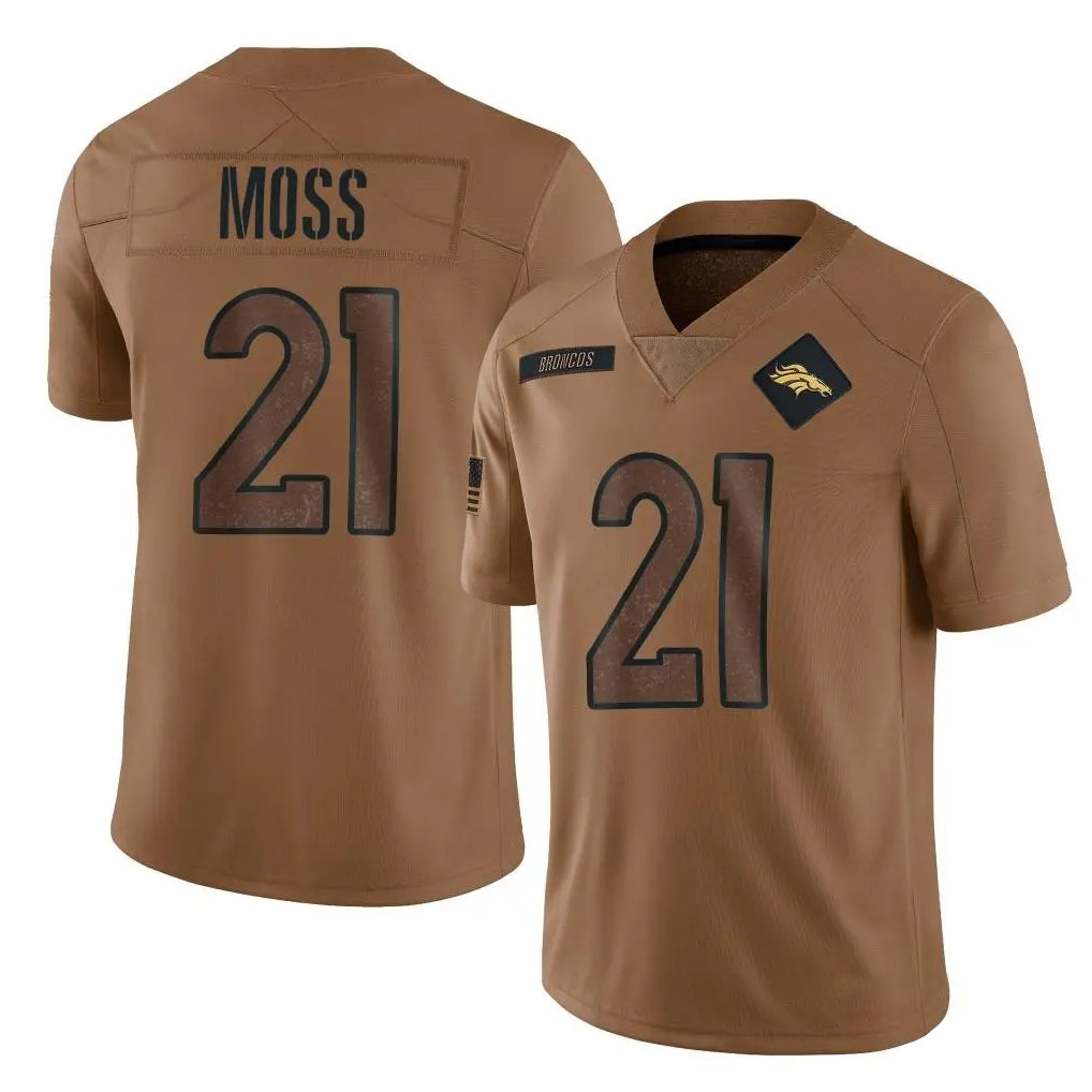 Cooneas D.Broncos #21 Riley Moss Player Brown Salute To Service Limited Stitched Jerseys