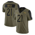 Cooneas D.Broncos #21 Riley Moss Player Olive Salute To Service Limited Game Stitched Jerseys