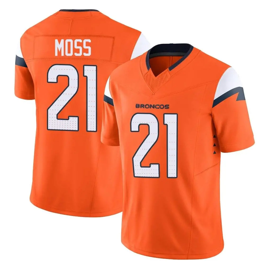 Cooneas D.Broncos #21 Riley Moss Player Orange Vapor F.U.S.E. Limited Home Game Stitched Jerseys