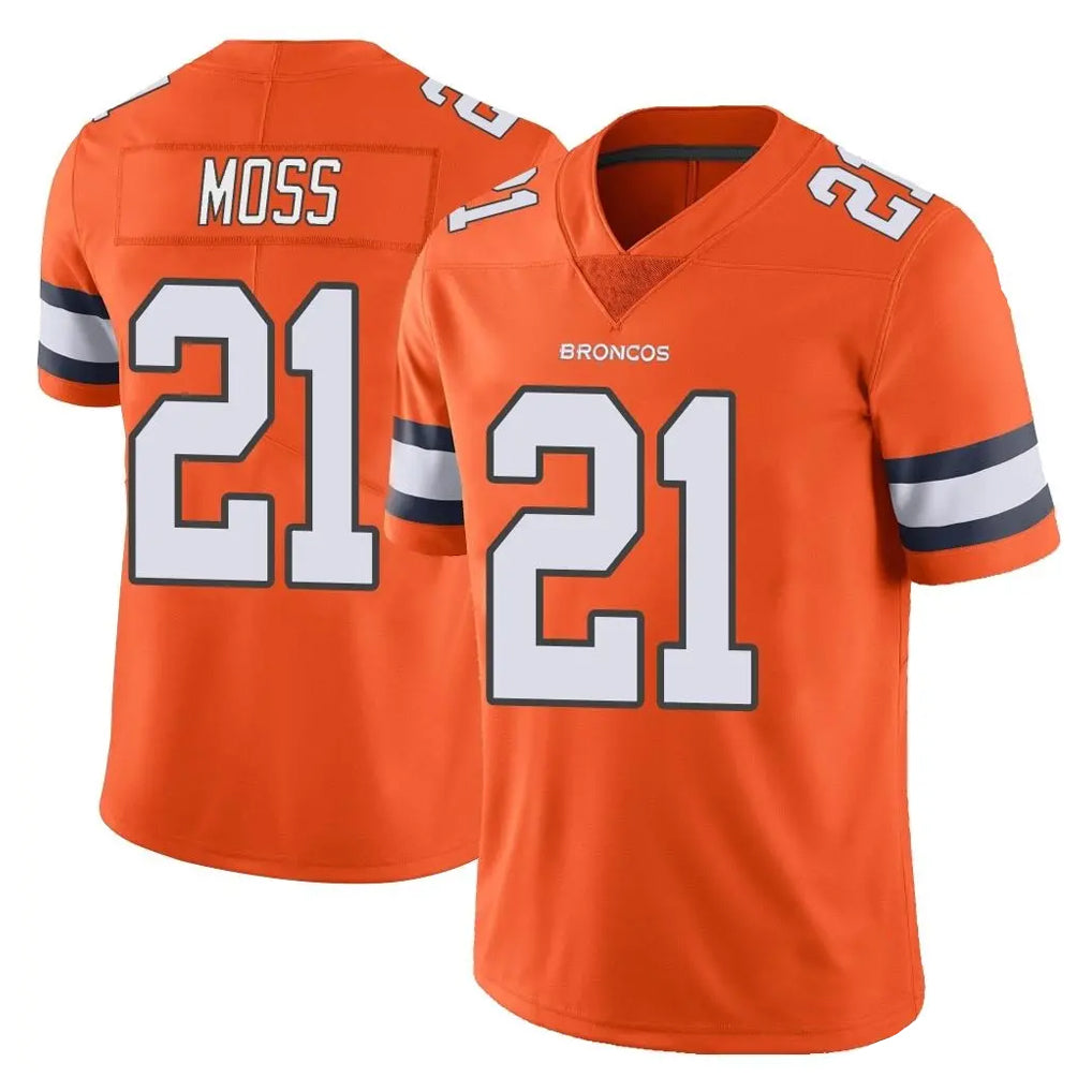 Cooneas D.Broncos #21 Riley Moss Player Orange Vapor Untouchable Limited Home Game Stitched Jerseys