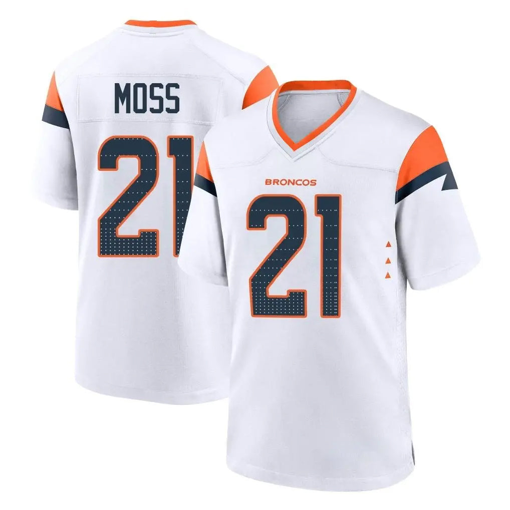 Cooneas D.Broncos #21 Riley Moss Player White Home Game Stitched Jerseys