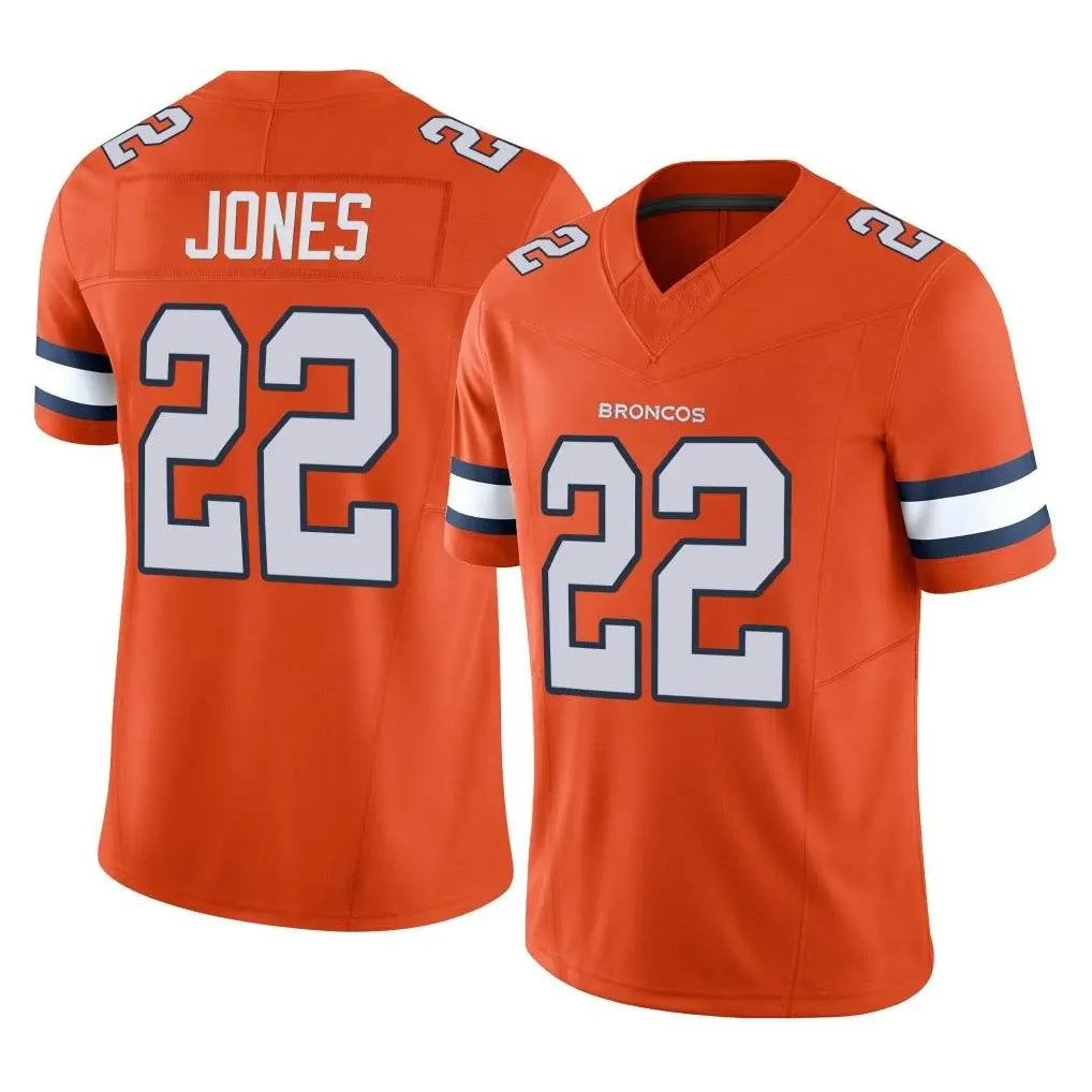 Cooneas D.Broncos #22 Brandon Jones Player Orange Limited Alternate Vapor F.U.S.E. Throwback Game Stitched Jerseys