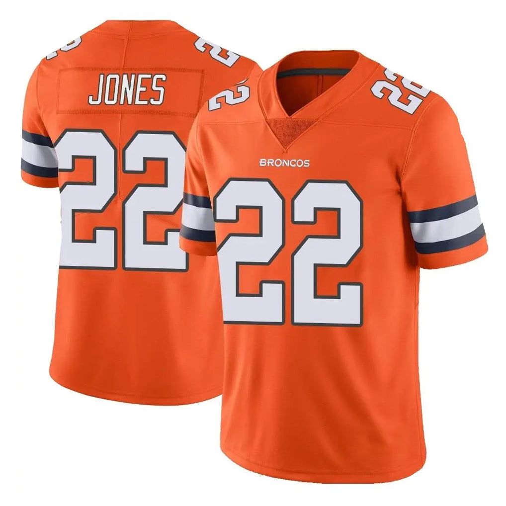 Cooneas D.Broncos #22 Brandon Jones Player Orange Vapor Untouchable Limited Home Game Stitched Jerseys
