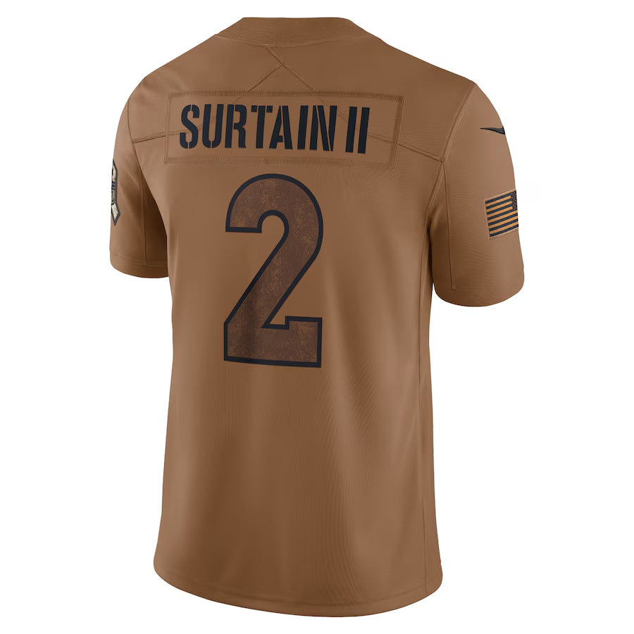 Cooneas D.Broncos #2 Patrick Surtain II Player Brown Salute To Service Limited Stitched Jerseys