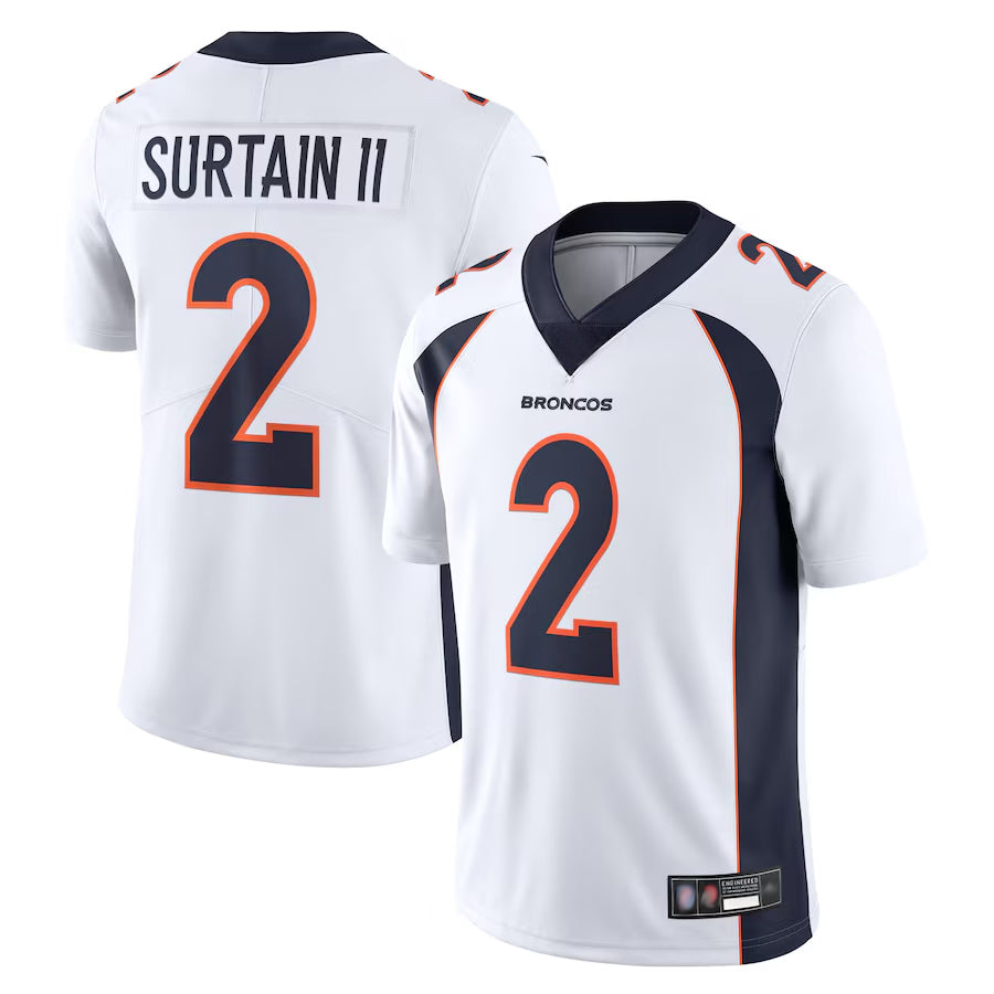 Cooneas D.Broncos #2 Patrick Surtain II Player White Vapor Untouchable Limited Stitched Jerseys