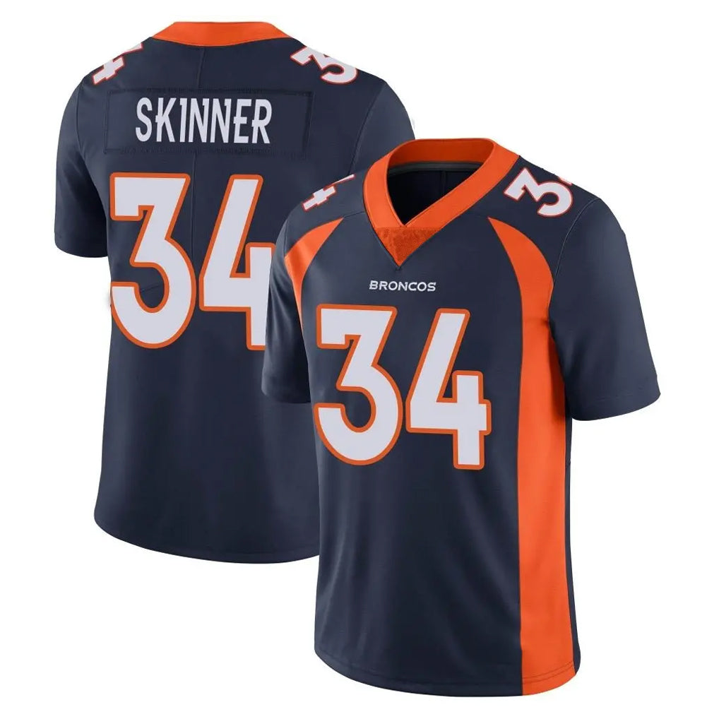 Cooneas D.Broncos #34 JL Skinner Player Navy Vapor Untouchable Limited Game Stitched Jerseys