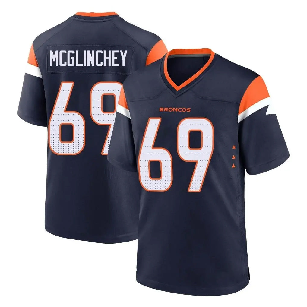 Cooneas D.Broncos #69 Mike McGlinchey Player Navy Home Game Stitched Jerseys