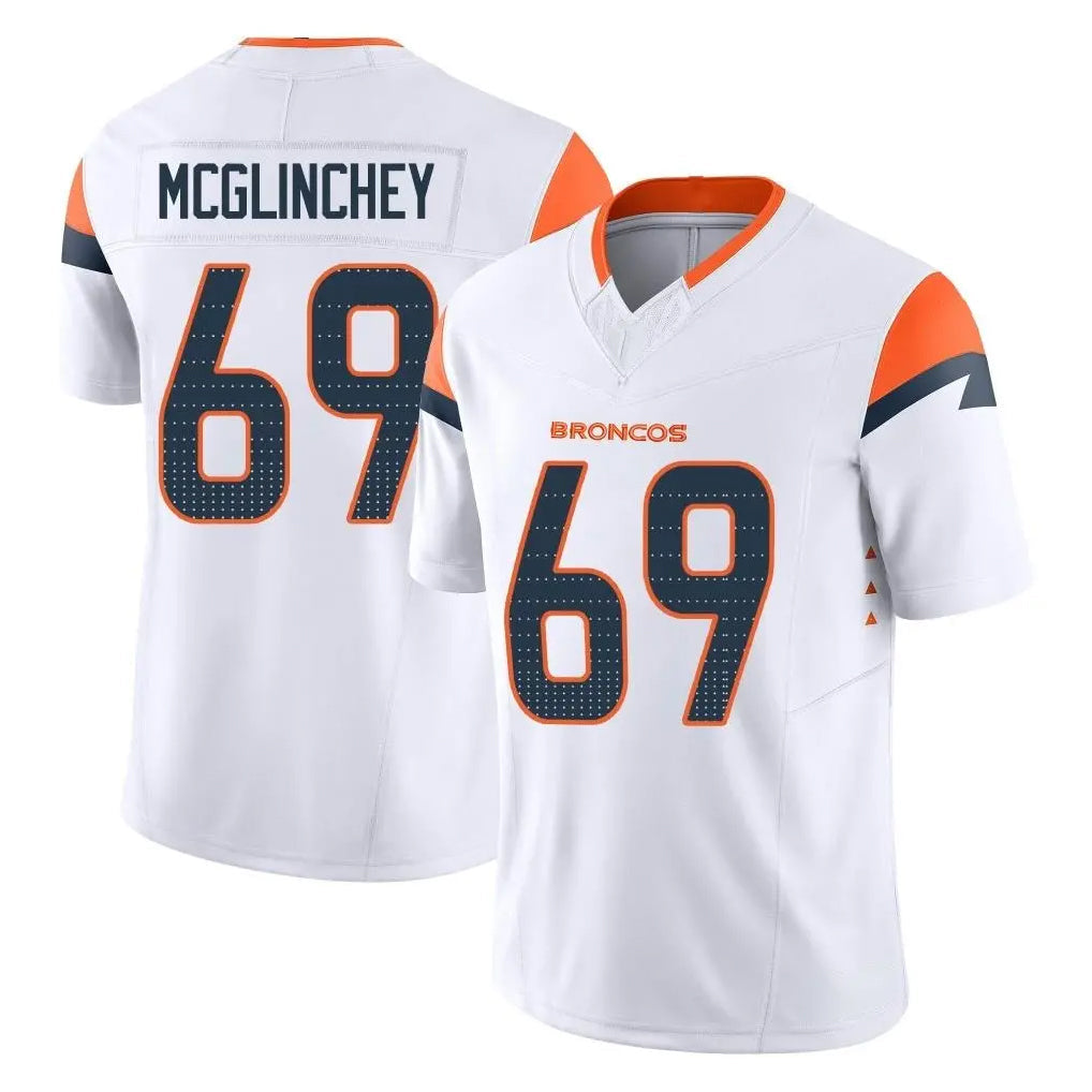Cooneas D.Broncos #69 Mike McGlinchey Player White Limited Vapor F.U.S.E. Home Game Stitched Jerseys