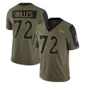 Cooneas D.Broncos #72 Garett Bolles Player Olive Salute To Service Limited Game Stitched Jerseys