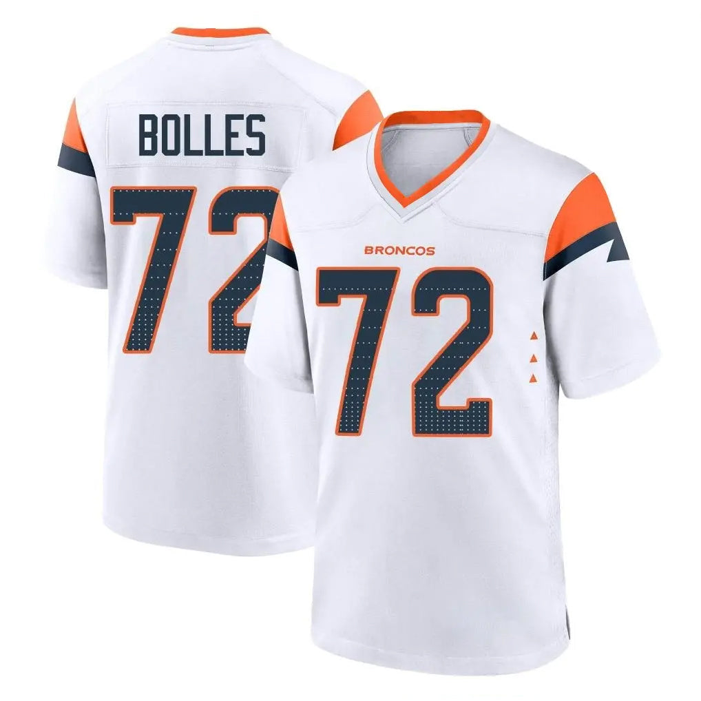 Cooneas D.Broncos #72 Garett Bolles Player White Home Game Stitched Jerseys