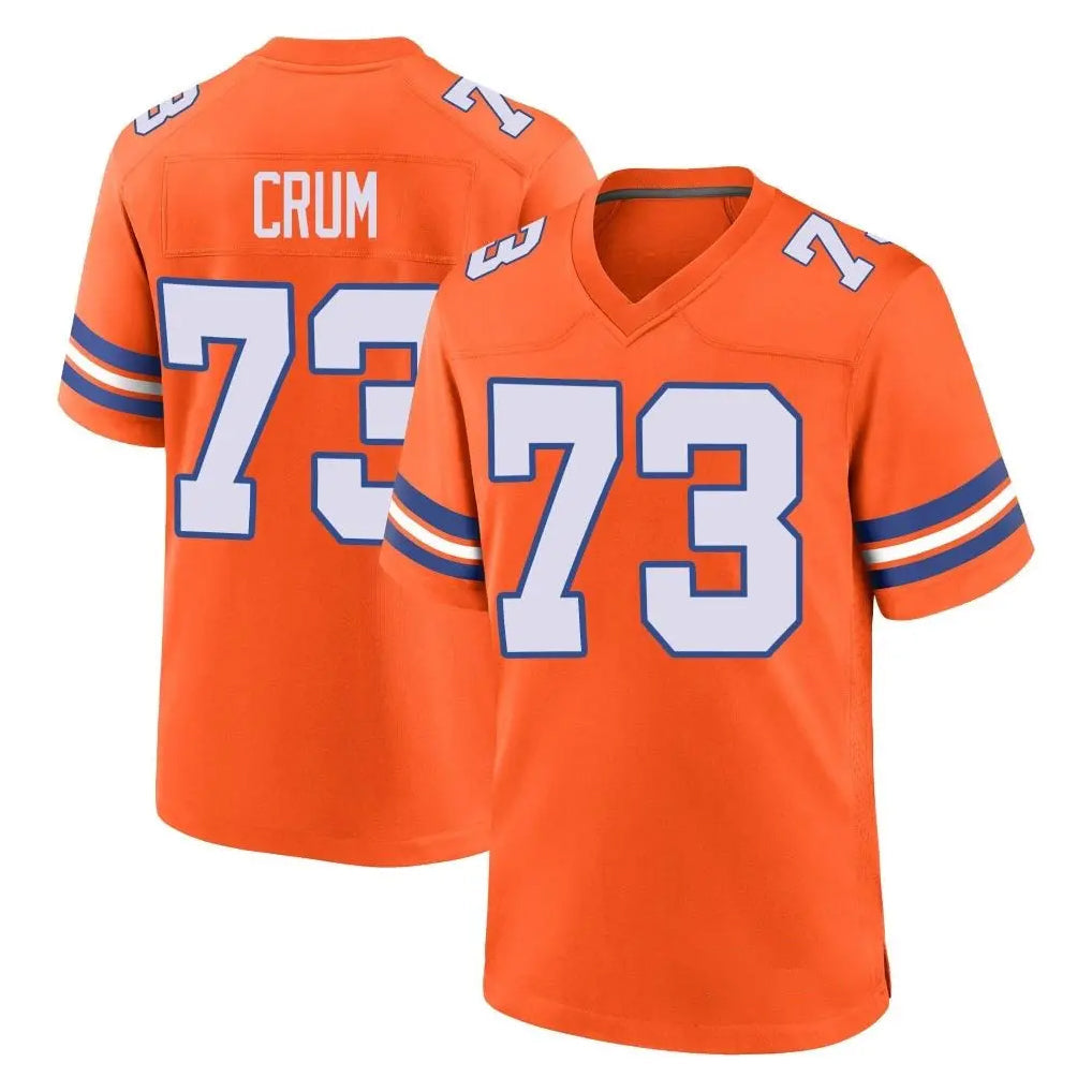 Cooneas D.Broncos #73 Frank Crum Player Orange Alternate Collection Throwback Game Stitched Jerseys