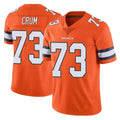 Cooneas D.Broncos #73 Frank Crum Player Orange Vapor Untouchable Limited Home Game Stitched Jerseys
