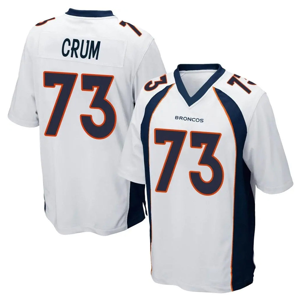 Cooneas D.Broncos #73 Frank Crum Player White Game Stitched Jerseys