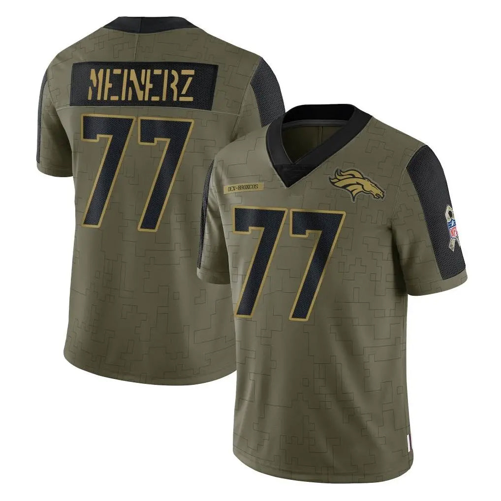 Cooneas D.Broncos #77 Quinn Meinerz Player Olive Salute To Service Limited Game Stitched Jerseys