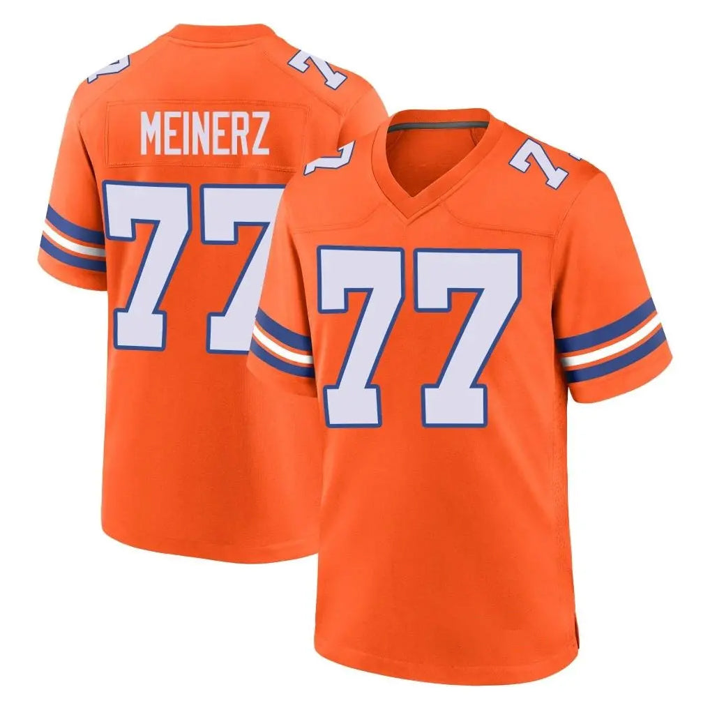 Cooneas D.Broncos #77 Quinn Meinerz Player Orange Alternate Collection Throwback Game Stitched Jerseys