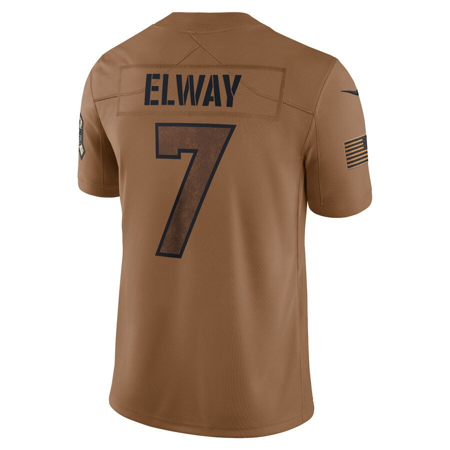 Cooneas D.Broncos #7 John Elway Player Brown Salute To Service Limited Stitched Jerseys