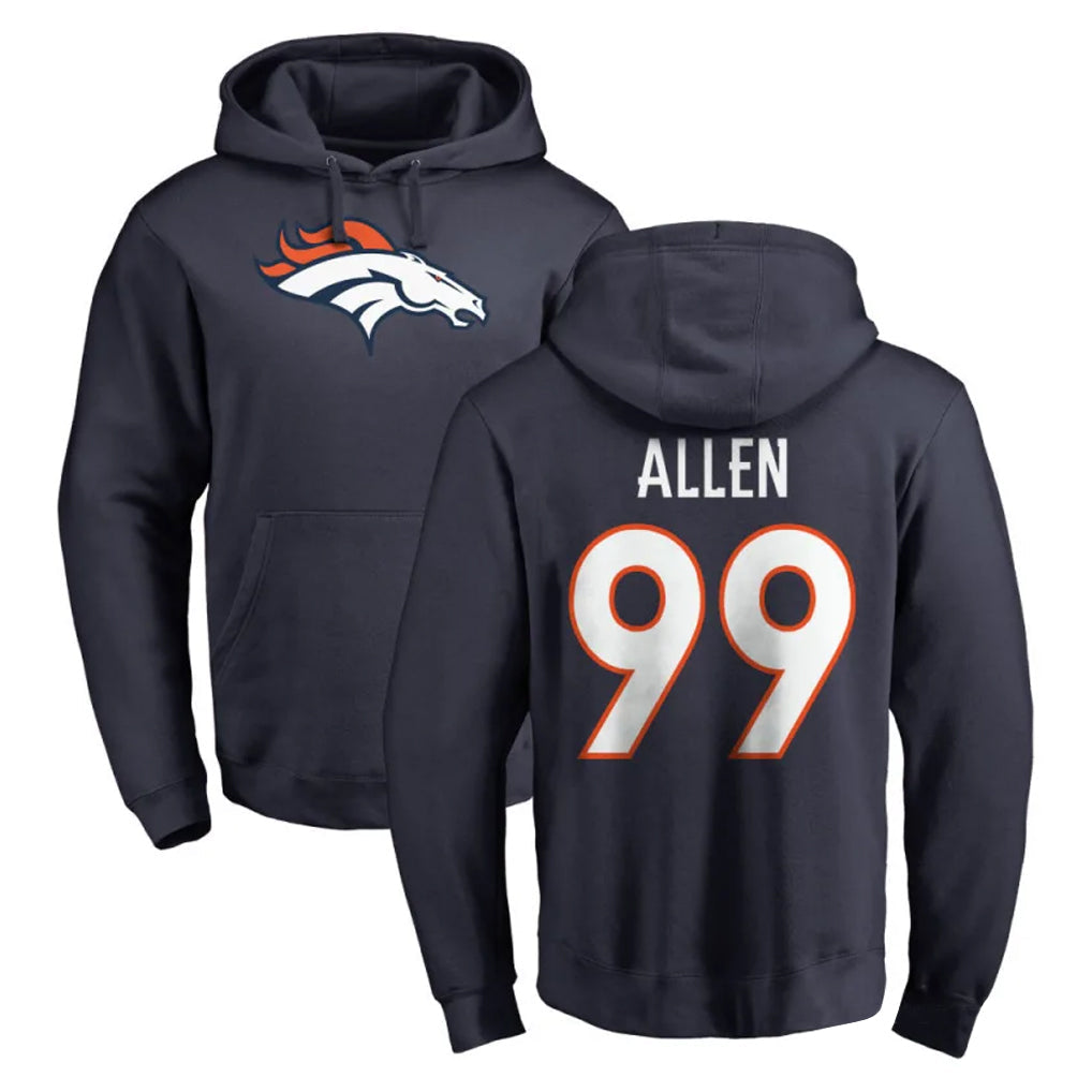 Cooneas D.Broncos #99 Zach Allen Player Navy Pullover Hoodie Limited Stitched Jerseys