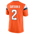Cooneas D.Broncos #2 Patrick Surtain II Orange Team Vapor F.U.S.E. Stitched Limited Jerseys
