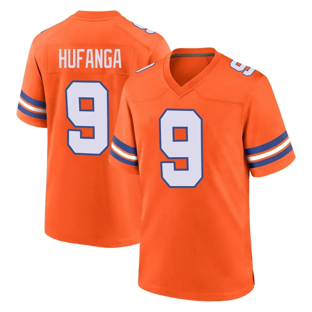 Cooneas D.Broncos #9 Talanoa Hufanga Player Orange Alternate Collection Throwback Game Stitched Jerseys