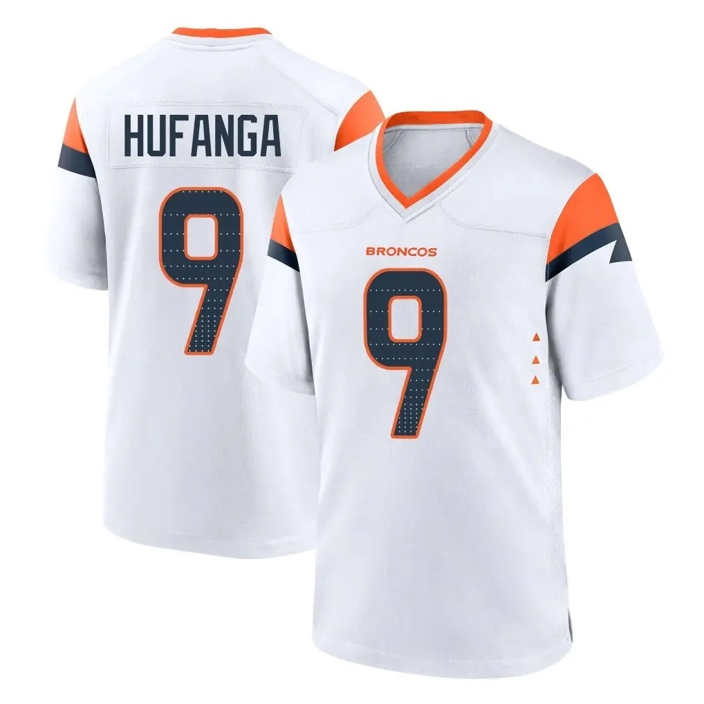 Cooneas D.Broncos #9 Talanoa Hufanga Player White Home Game Stitched Jerseys