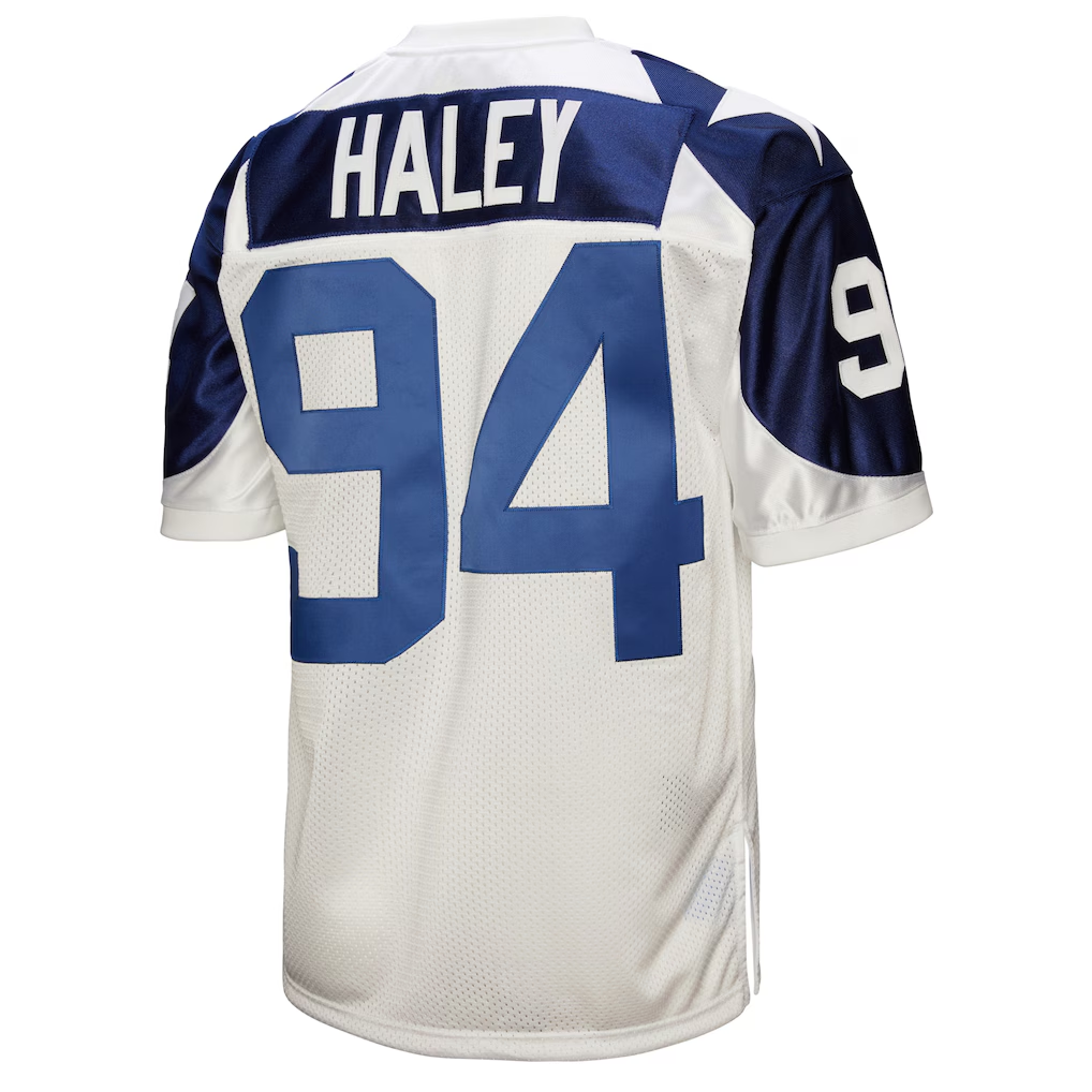 Cooneas D.Cowboys 1994 #94 Charles Haley Mitchell & Ness White Authentic Throwback Retired Player Stitched Puhic Jersey