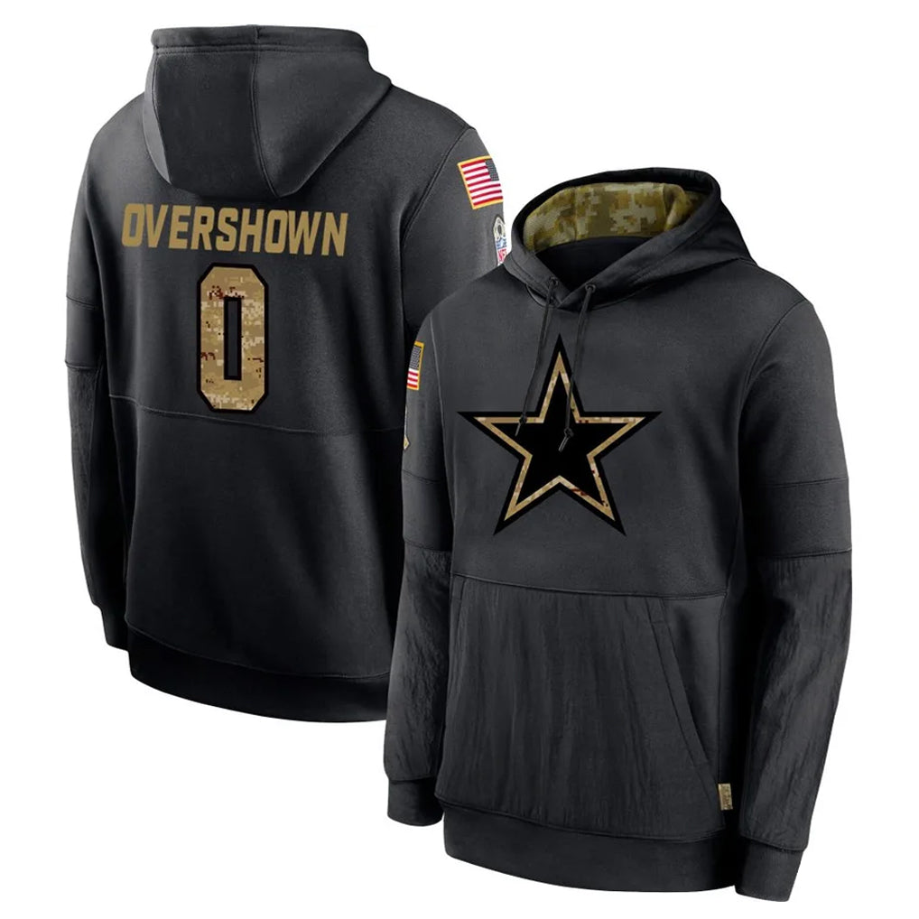 Cooneas D.Cowboys #0 DeMarvion Overshown Player Black Salute to Service Pullover Hoodies Limited Stitched Jerseys