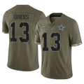 Cooneas D.Cowboys #13 Caleb Downs Player Olive Salute to Service Limited Game Stitched Jerseys