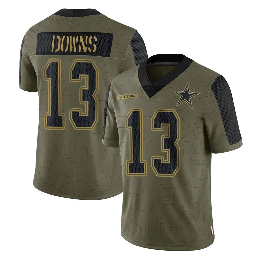 Cooneas D.Cowboys #13 Caleb Downs Player Olive Salute to Service Limited Home Game Stitched Jerseys