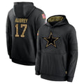 Cooneas D.Cowboys #17 Brandon Aubrey Player Black Salute to Service Pullover Hoodies Limited Stitched Jerseys
