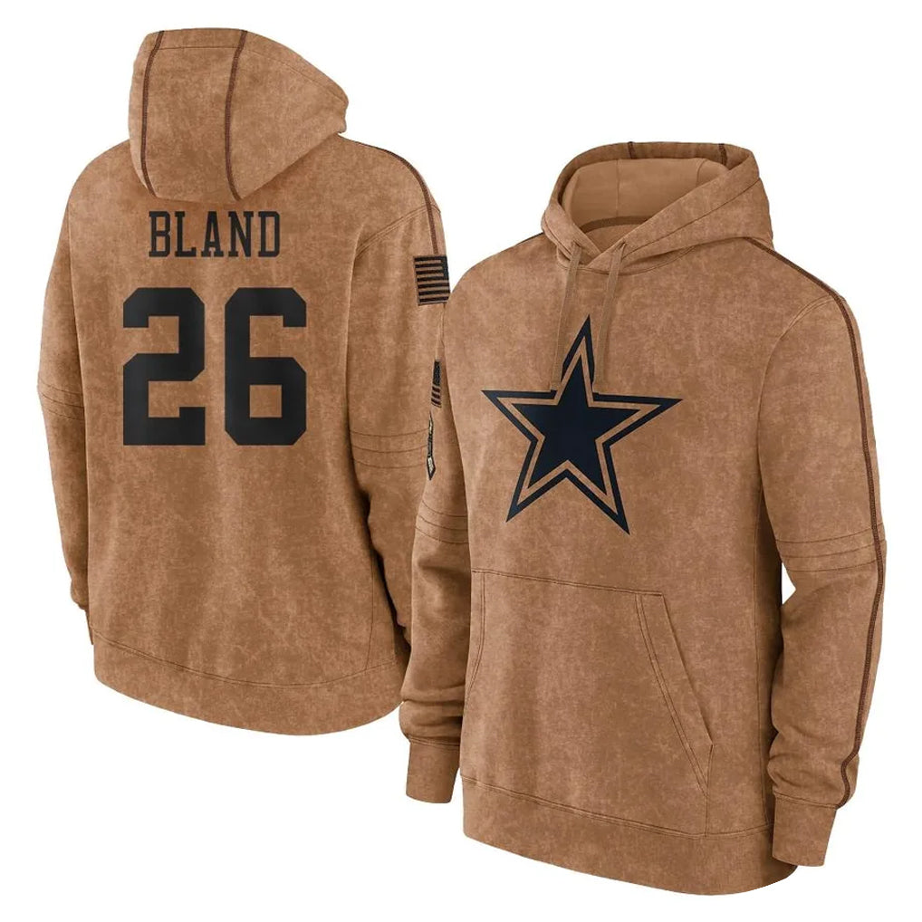Cooneas D.Cowboys #26 DaRon Bland Player Brown Salute to Service Hoodies Limited Game Stitched Jerseys