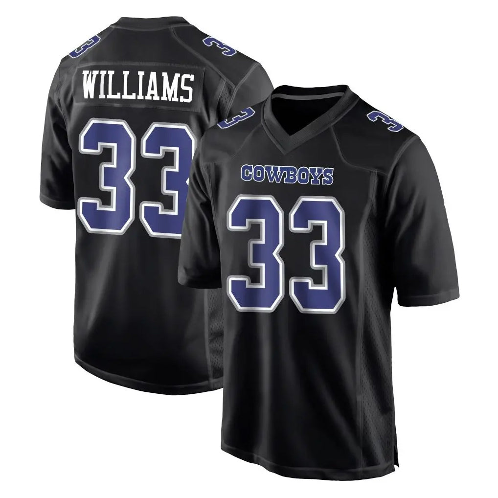 Cooneas D.Cowboys #33 Javonte Williams Player Carbon Black Fashion Home Game Stitched Jerseys