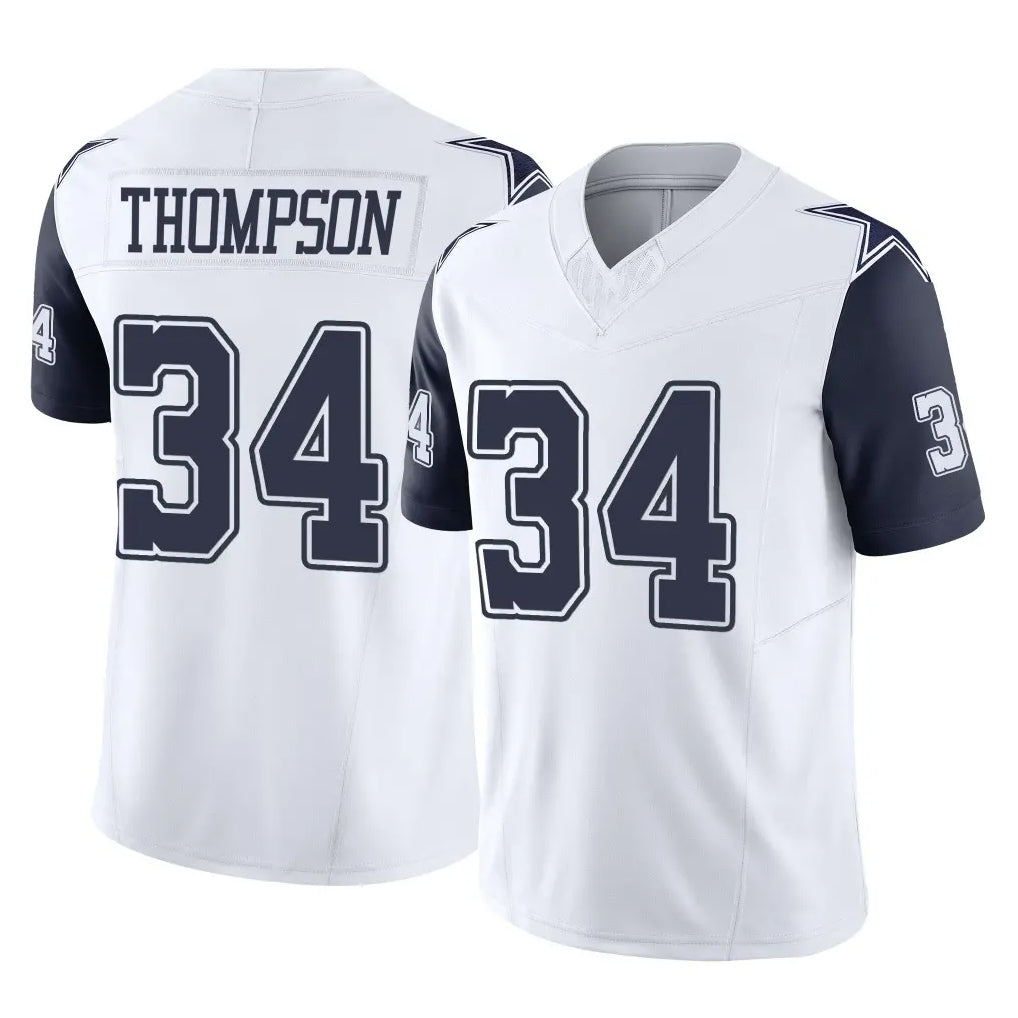 Cooneas D.Cowboys #34 Jalen Thompson Player White-Navy Limited Vapor F.U.S.E. Home Game Stitched Jerseys