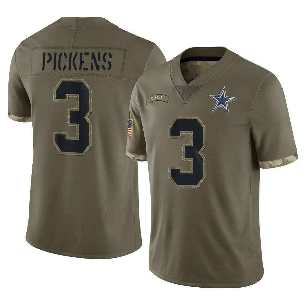 Cooneas D.Cowboys #3 George Pickens Player Olive Salute to Service Limited Game Stitched Jerseys