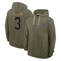 Cooneas D.Cowboys #3 George Pickens Player Olive Salute to Service Pullover Hoodies Limited Stitched Jerseys