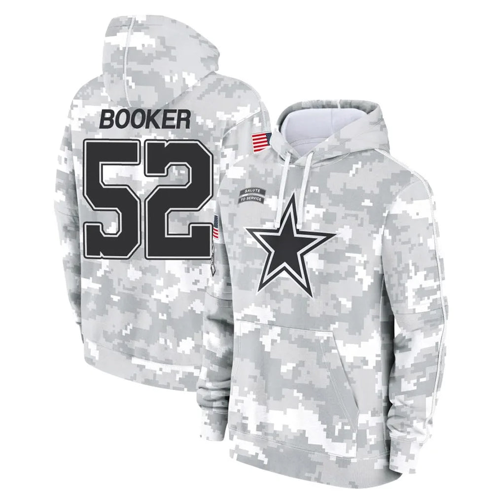Cooneas D.Cowboys #52 Tyler Booker Player Arctic Camo Salute to Service Hoodies Limited Game Stitched Jerseys