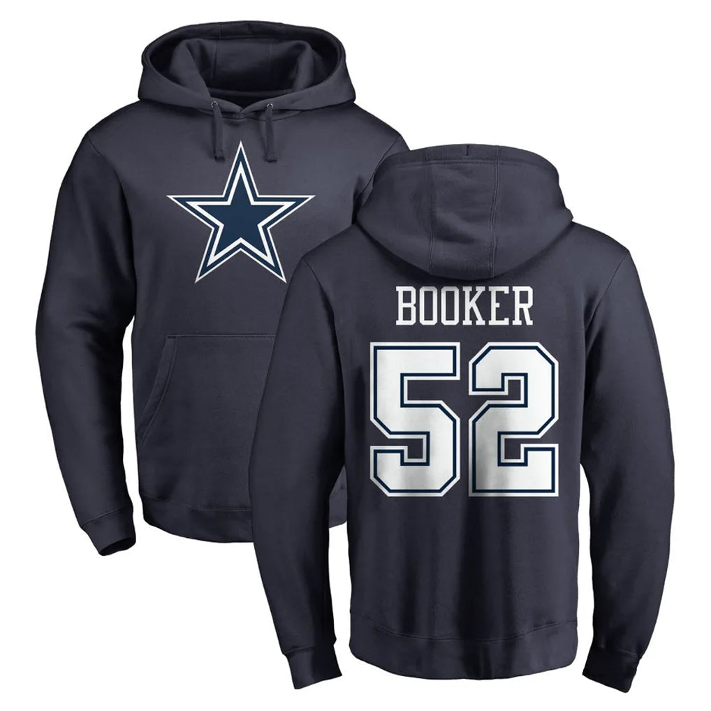 Cooneas D.Cowboys #52 Tyler Booker Player Navy Pullover Hoodies Limited Stitched Jerseys
