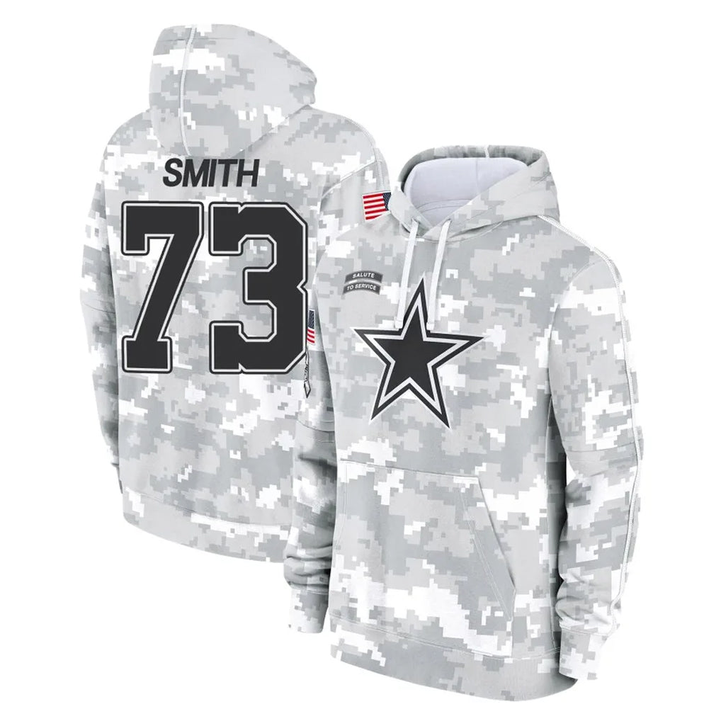 Cooneas D.Cowboys #73 Tyler Smith Player Arctic Camo Salute to Service Hoodies Limited Game Stitched Jerseys
