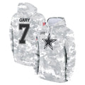 Cooneas D.Cowboys #7 Rashan Gary Player Arctic Camo Salute to Service Hoodies Limited Game Stitched Jerseys