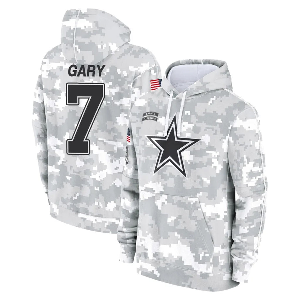 Cooneas D.Cowboys #7 Rashan Gary Player Arctic Camo Salute to Service Hoodies Limited Game Stitched Jerseys