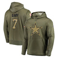 Cooneas D.Cowboys #7 Rashan Gary Player Olive Salute to Service Pullover Hoodies Home Game Stitched Jerseys