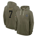 Cooneas D.Cowboys #7 Rashan Gary Player Olive Salute to Service Pullover Hoodies Limited Stitched Jerseys
