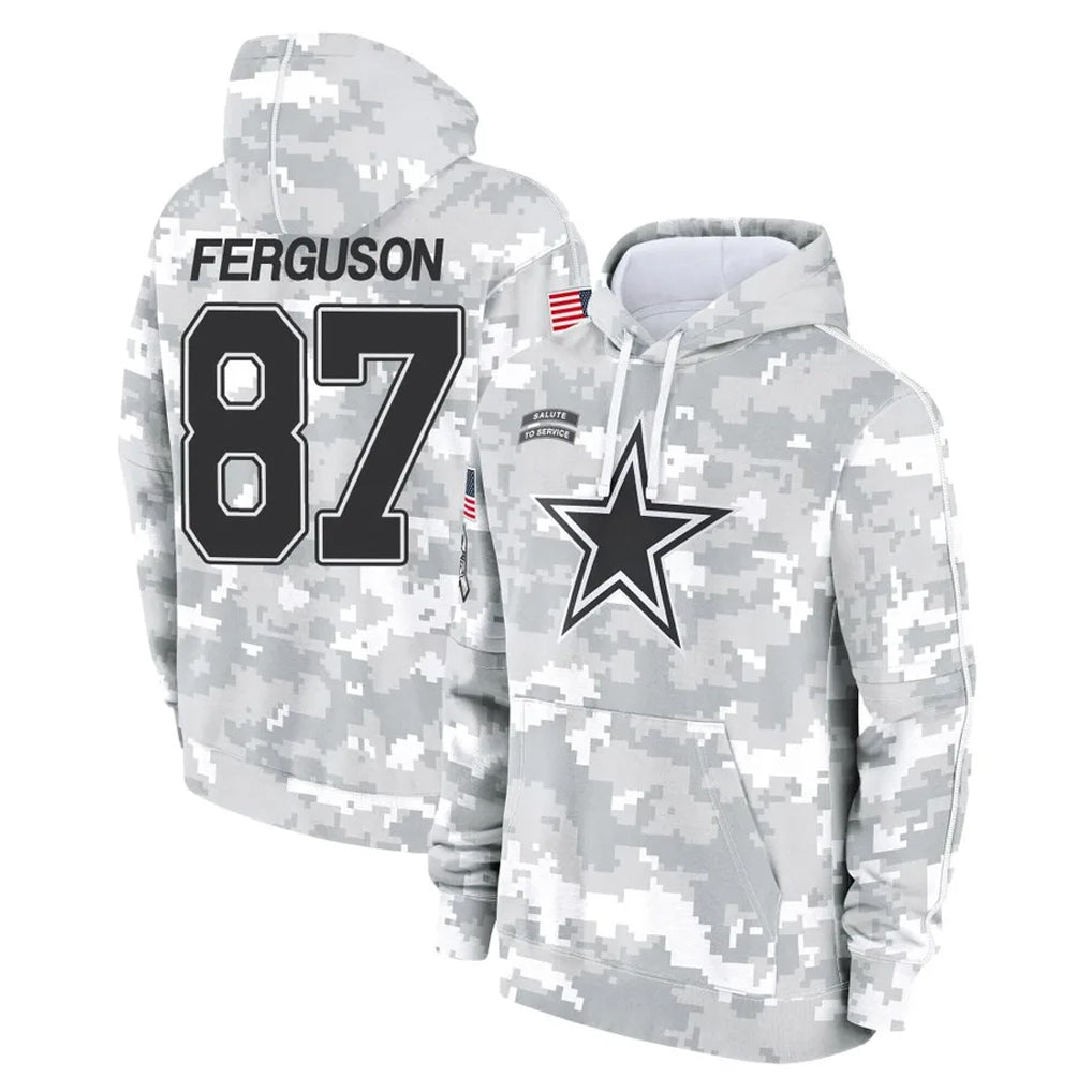 Cooneas D.Cowboys #87 Jake Ferguson Player Arctic Camo Salute to Service Hoodies Limited Game Stitched Jerseys