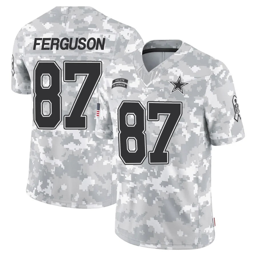 Cooneas D.Cowboys #87 Jake Ferguson Player Arctic Camo Salute to Service Limited Stitched Jerseys