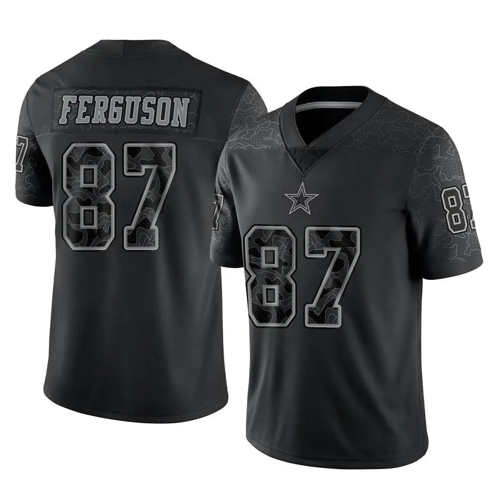 Cooneas D.Cowboys #87 Jake Ferguson Player Black Limited Reflective Home Game Stitched Jerseys