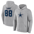 Cooneas D.Cowboys #88 CeeDee Lamb Player Gray Icon Pullover Hoodie Game Stitched Jerseys