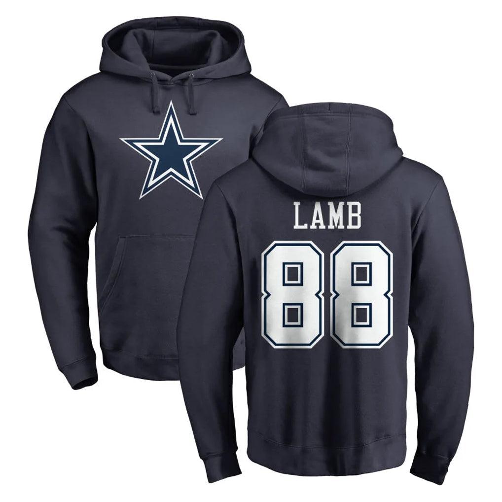 Cooneas D.Cowboys #88 CeeDee Lamb Player Navy Pullover Hoodies Limited Stitched Jerseys