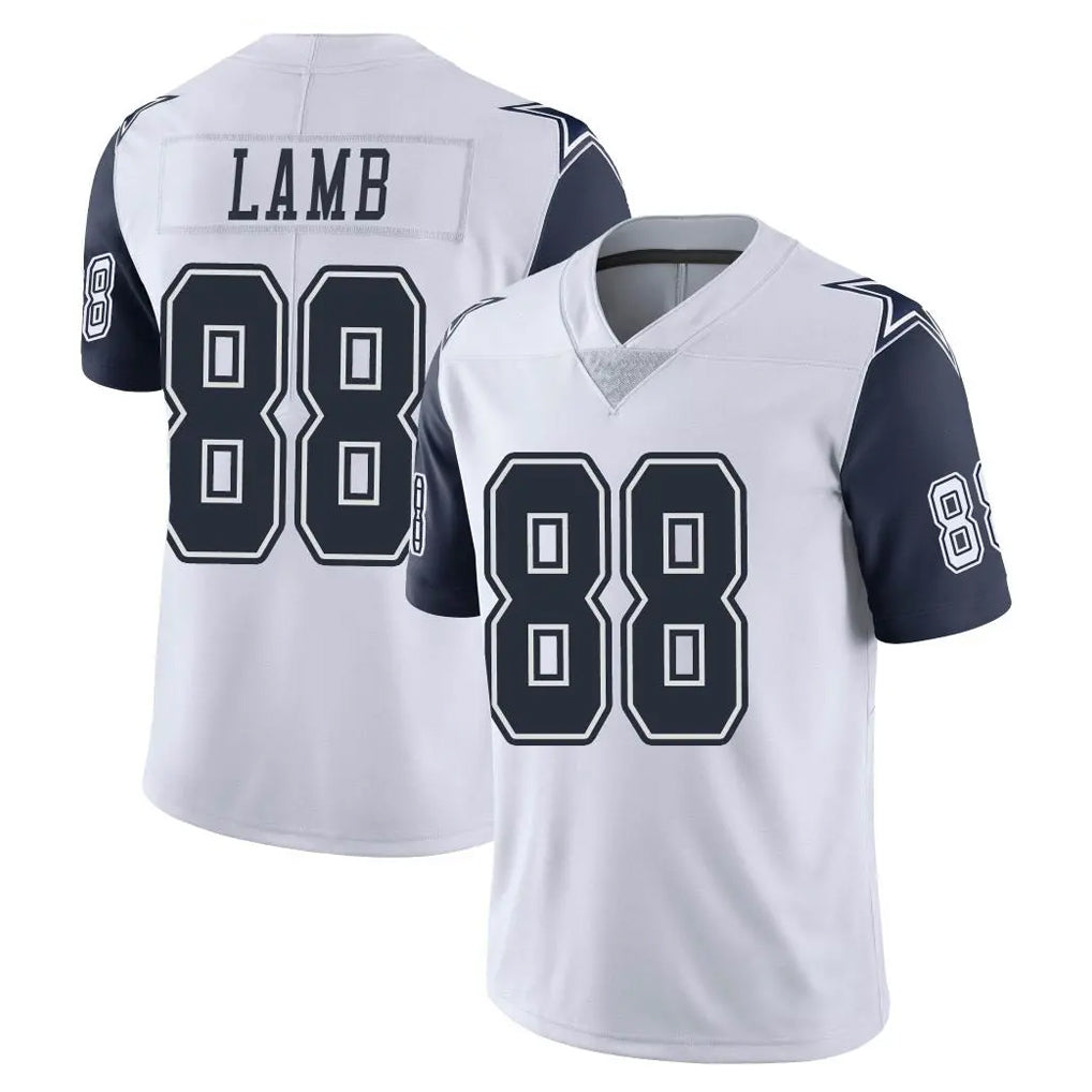 Cooneas D.Cowboys #88 CeeDee Lamb Player White-Navy Limited Color Rush Vapor Untouchable Home Game Stitched Jerseys
